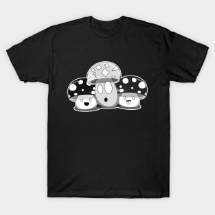 B&W Happy Mushrooms T-Shirt